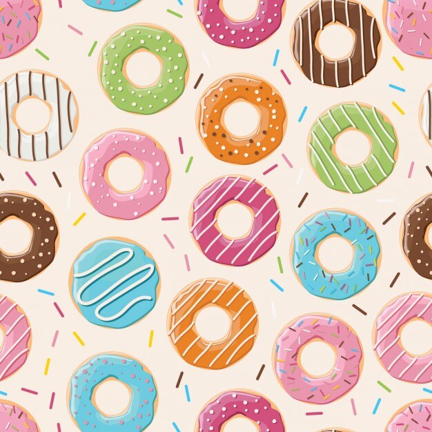 Diseño de patrón de donuts de colores