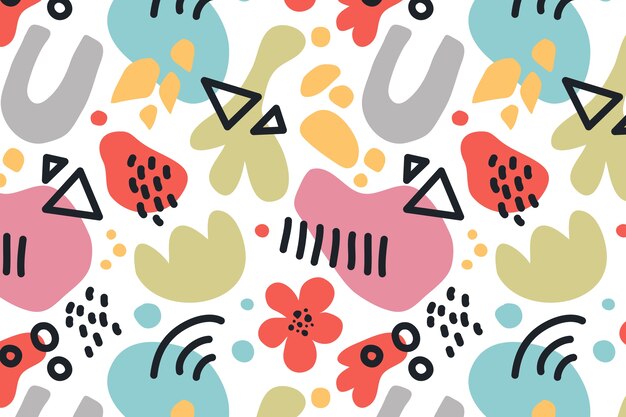 Diseño de patrón de doodle abstracto dibujado a mano