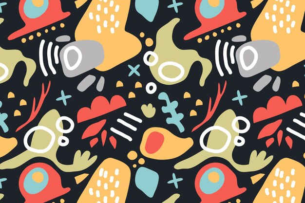 Diseño de patrón de doodle abstracto dibujado a mano