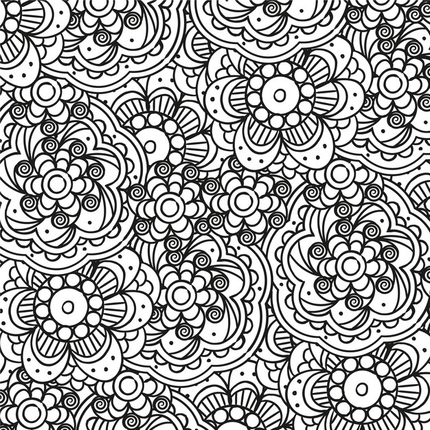 Diseño de patrón de doodle zen dibujado a mano