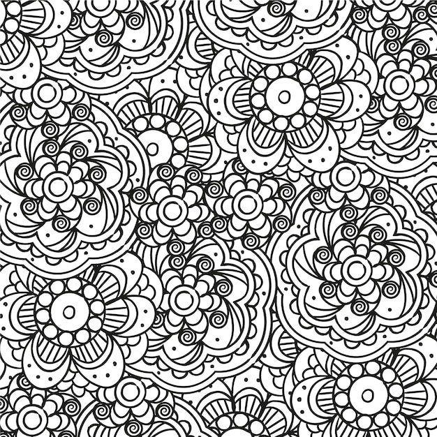 Diseño de patrón de doodle zen dibujado a mano