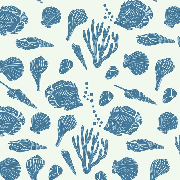 Diseño de patrón de duotono de verano dibujado a mano