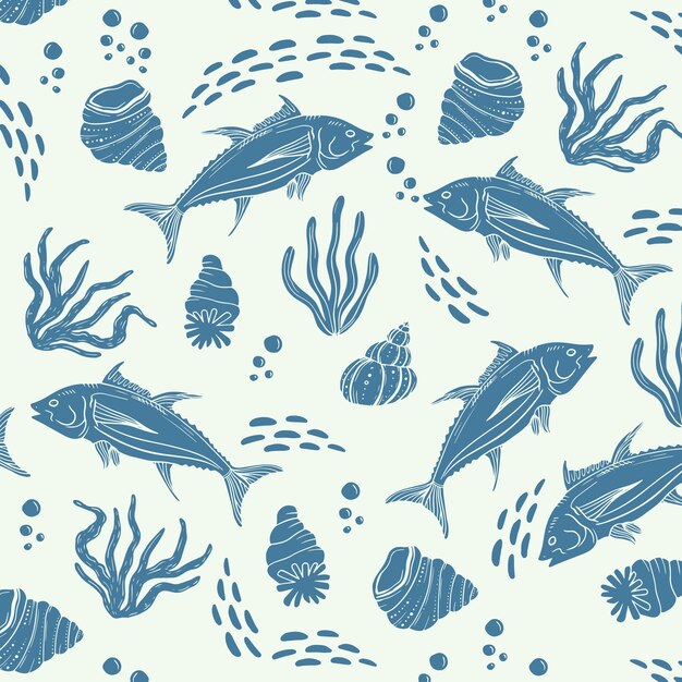 Diseño de patrón de duotono de verano dibujado a mano