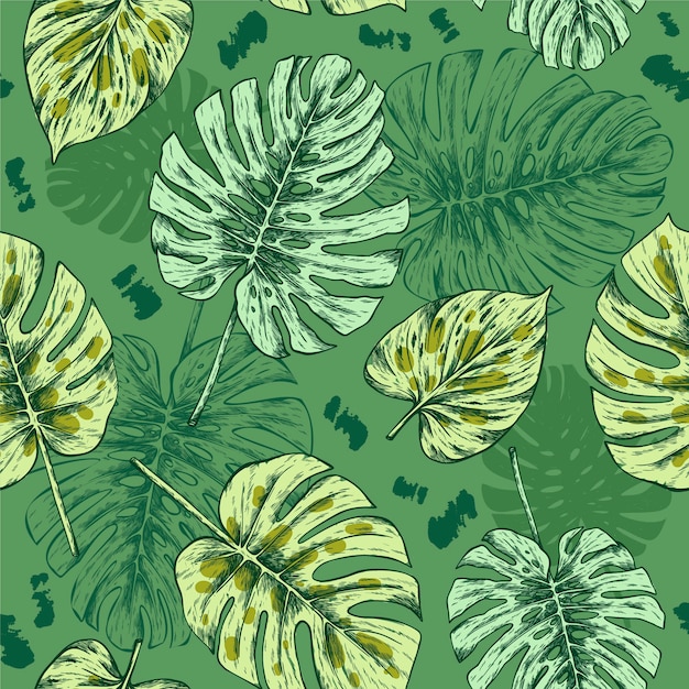 Diseño de patrón de duotono de verano de diseño plano