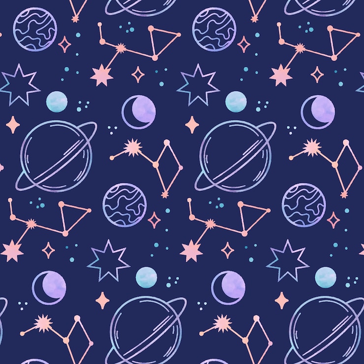 Vector gratuito diseño de patrón de espacio de acuarela