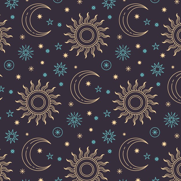 Diseño de patrón de espacio dibujado a mano