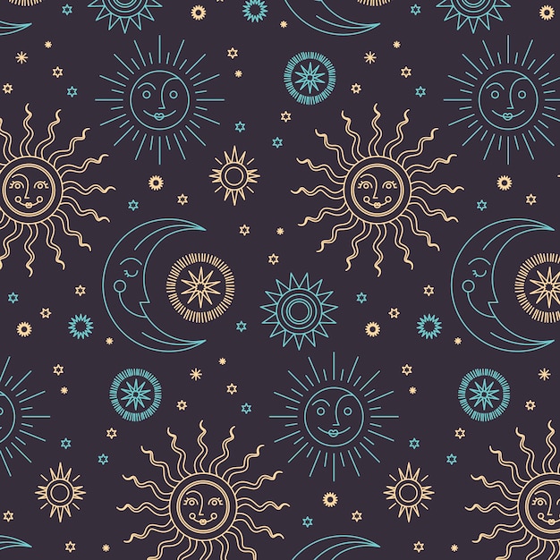 Diseño de patrón de espacio dibujado a mano