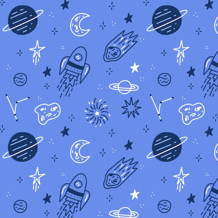 Vector gratuito diseño de patrón de espacio dibujado a mano