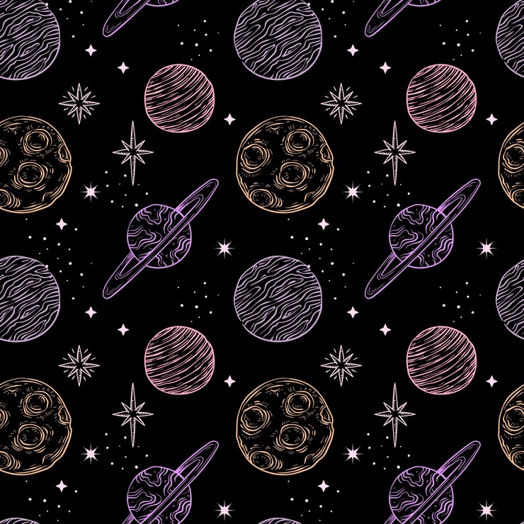 Vector gratuito diseño de patrón de espacio dibujado a mano