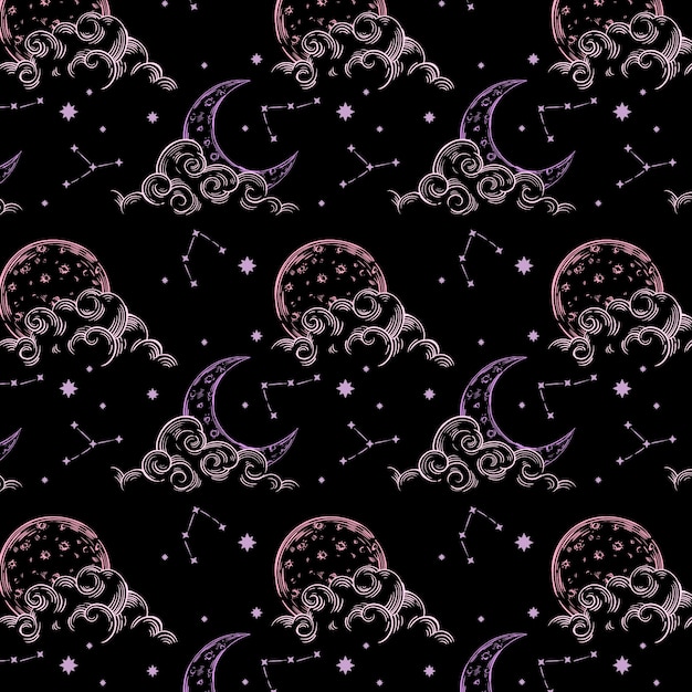 Diseño de patrón de espacio dibujado a mano