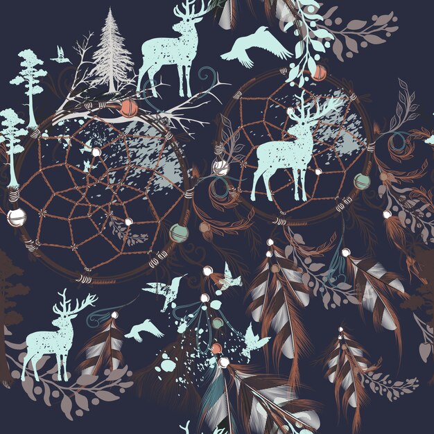 Diseño de patrón de estilo boho