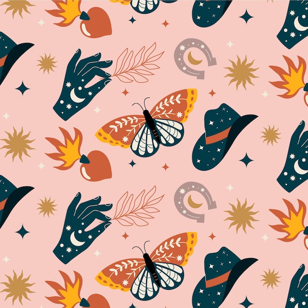 Diseño de patrón estilo boho
