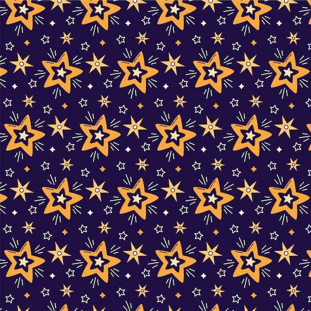 Vector gratuito diseño de patrón de estrella dibujado a mano