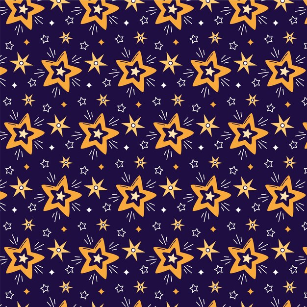Diseño de patrón de estrella dibujado a mano