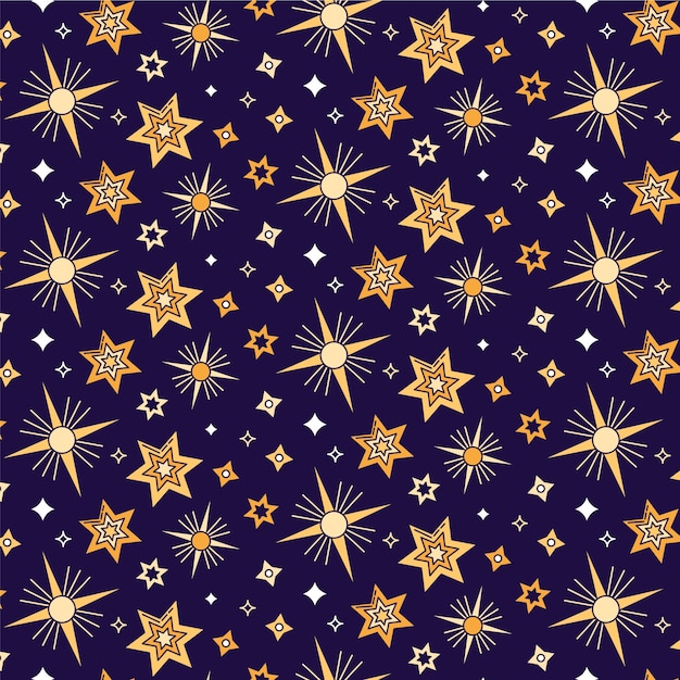 Diseño de patrón de estrella dibujado a mano