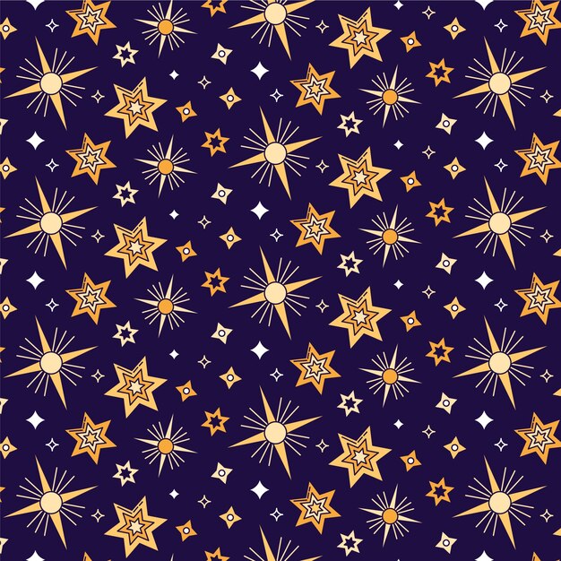 Diseño de patrón de estrella dibujado a mano