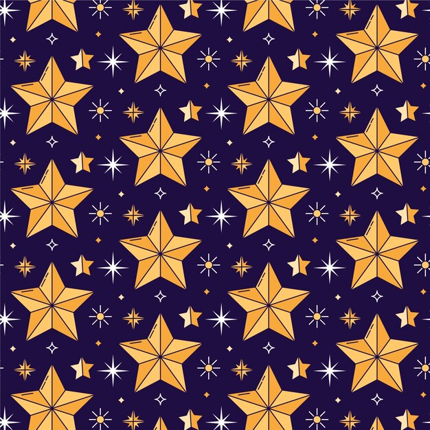 Diseño de patrón de estrella dibujado a mano