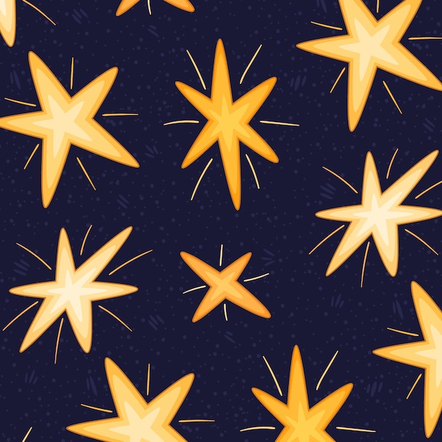 Diseño de patrón de estrellas dibujadas a mano