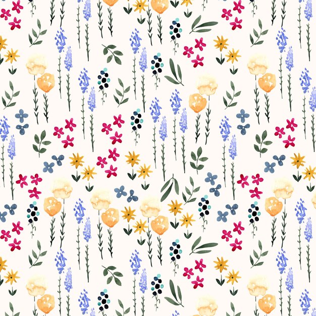 Diseño de patrón floral acuarela abstracta
