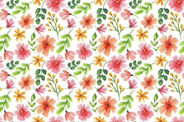 Vector gratuito diseño de patrón floral acuarela