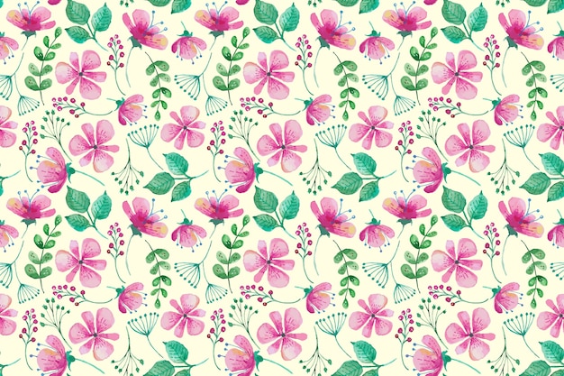 Diseño de patrón floral acuarela