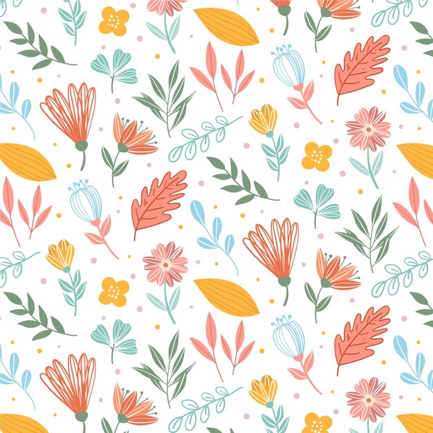 Diseño de patrón floral dibujado a mano