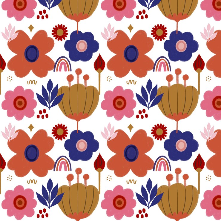 Vector gratuito diseño de patrón floral dibujado a mano