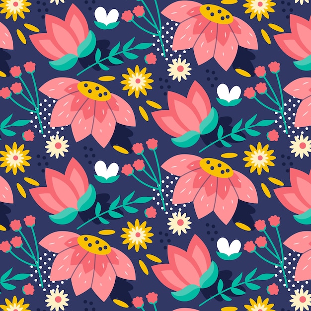 Vector gratuito diseño de patrón floral dibujado a mano