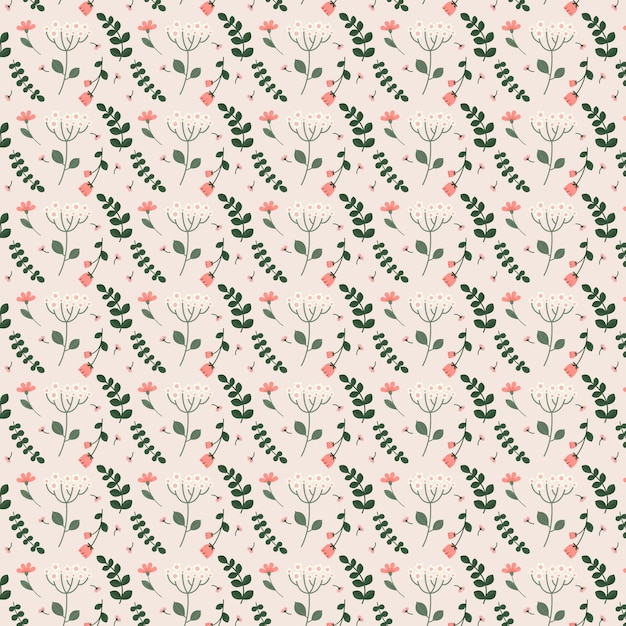 Diseño de patrón floral plano
