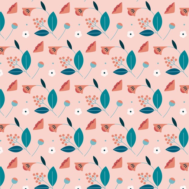 Diseño de patrón floral plano