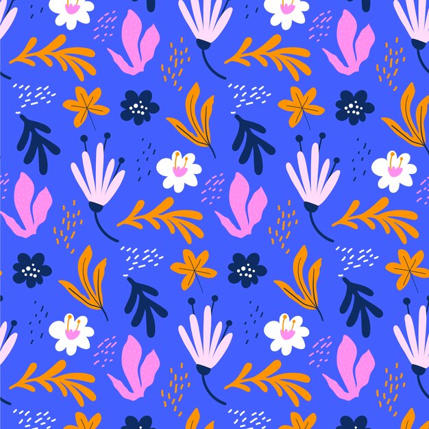 Diseño de patrón floral plano