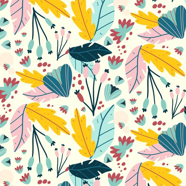 Diseño de patrón floral plano