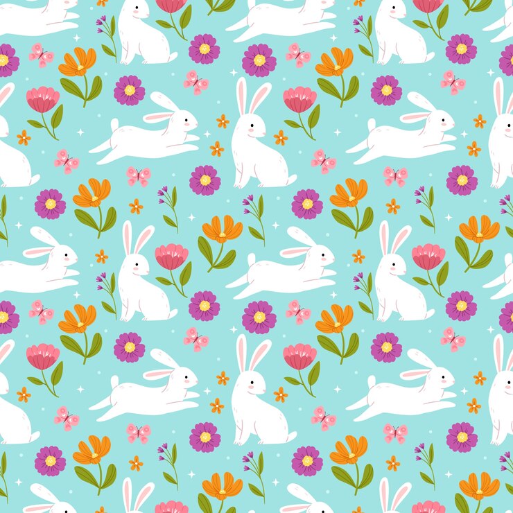 Diseño de patrón floral de primavera plano