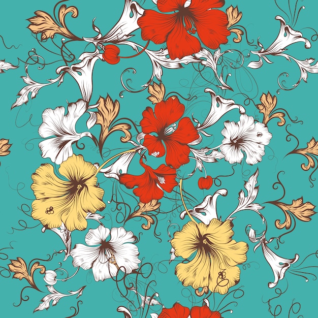 Diseño de patrón floral