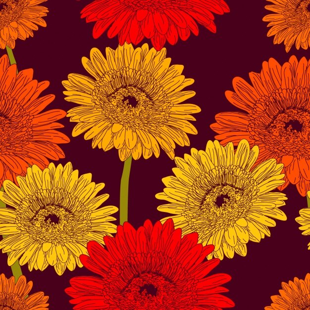 Diseño de patrón de flores coloridas