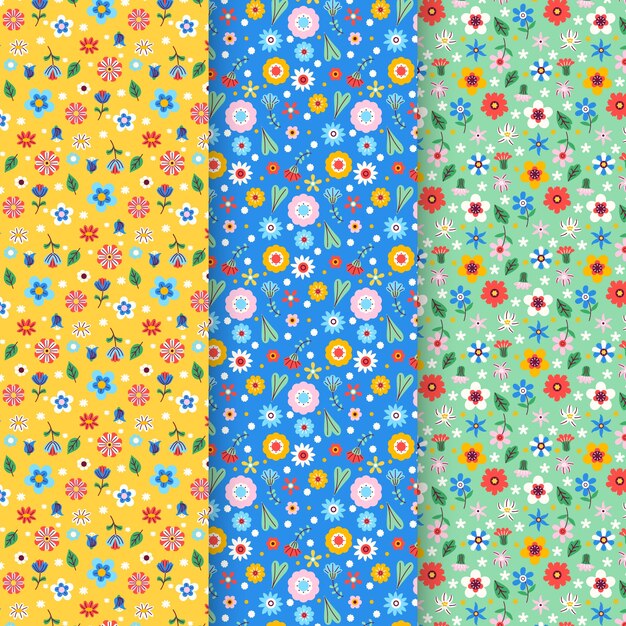 Diseño de patrón de flores pequeñas dibujadas a mano