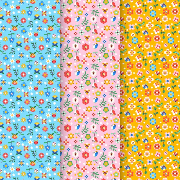 Diseño de patrón de flores pequeñas dibujadas a mano