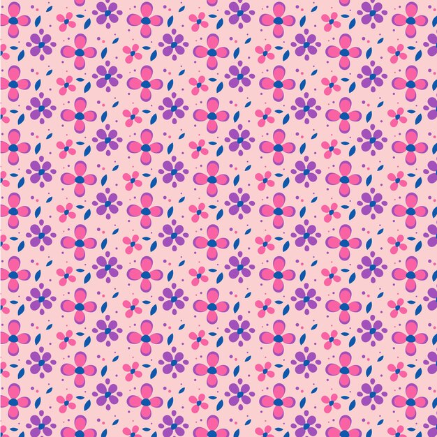 Diseño de patrón de flores pequeñas dibujadas a mano