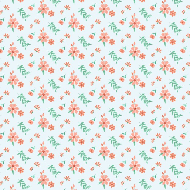 Diseño de patrón de flores pequeñas dibujadas a mano