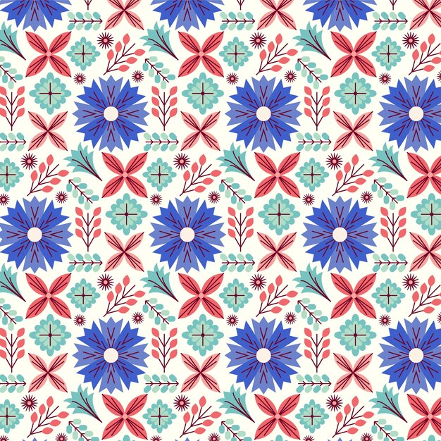 Diseño de patrón de flores pequeñas de diseño plano