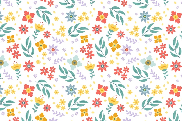 Diseño de patrón de flores pequeñas de diseño plano