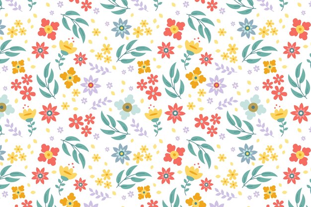 Diseño de patrón de flores pequeñas de diseño plano
