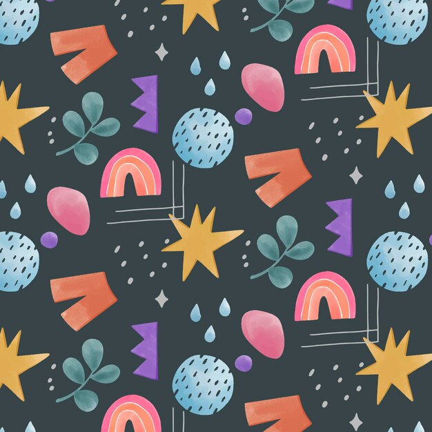 Diseño de patrón de formas abstractas de acuarela