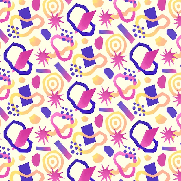 Diseño de patrón de formas abstractas de acuarela