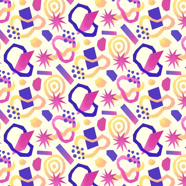 Diseño de patrón de formas abstractas de acuarela