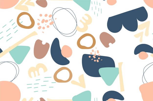 Diseño de patrón de formas abstractas dibujadas a mano
