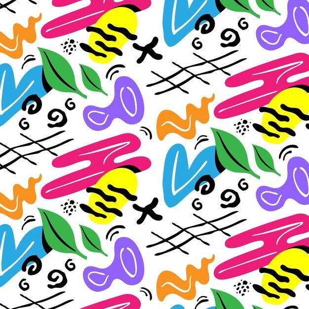 Diseño de patrón de formas abstractas dibujadas a mano