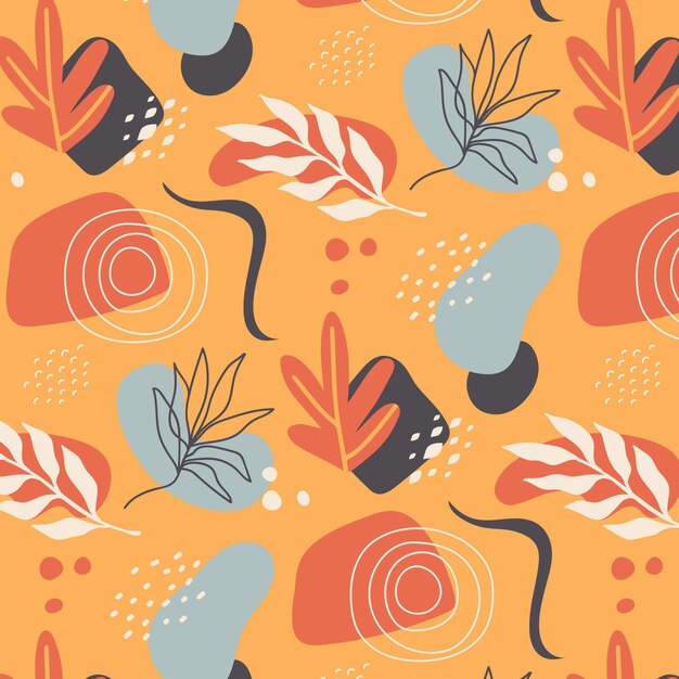 Diseño de patrón de formas abstractas dibujadas a mano