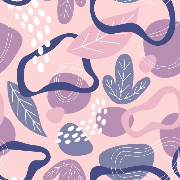 Diseño de patrón de formas abstractas dibujadas a mano