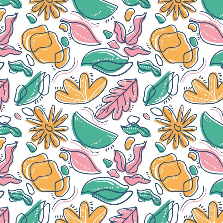 Vector gratuito diseño de patrón de formas abstractas dibujadas a mano